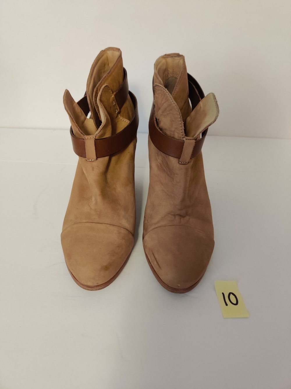 Rag & Bone Tan Suede Ankle Boots with Brown Strap 38/8